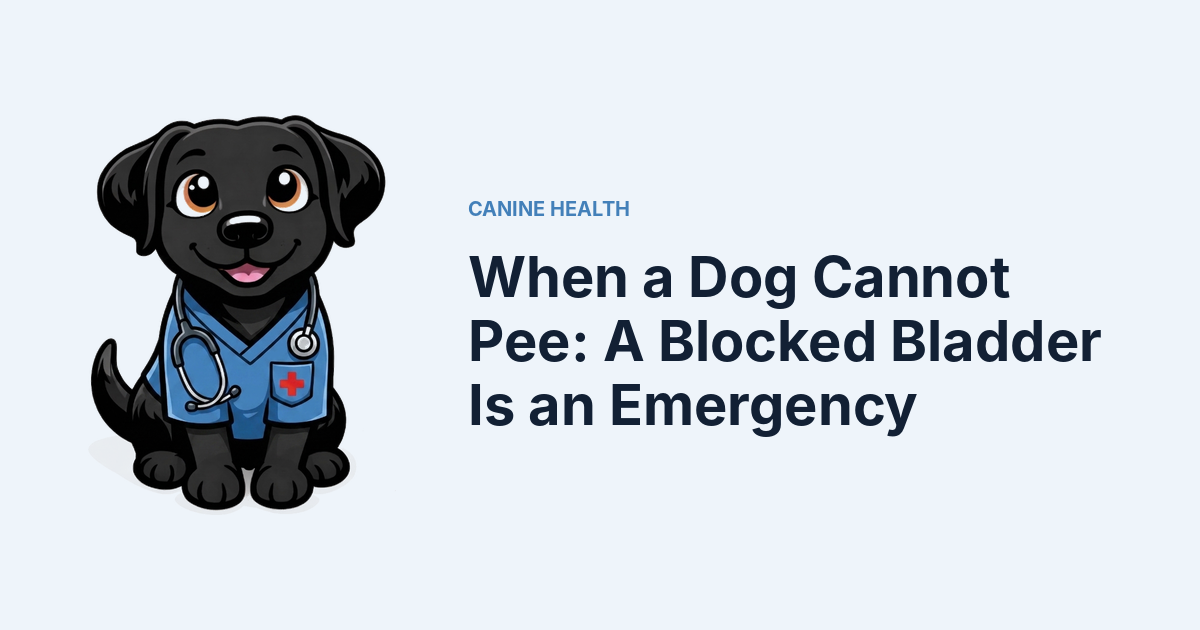 When a Dog Cannot Pee: A Blocked Bladder Is an Emergency — Kali, Roch Dog's canine concierge, in veterinary scrubs