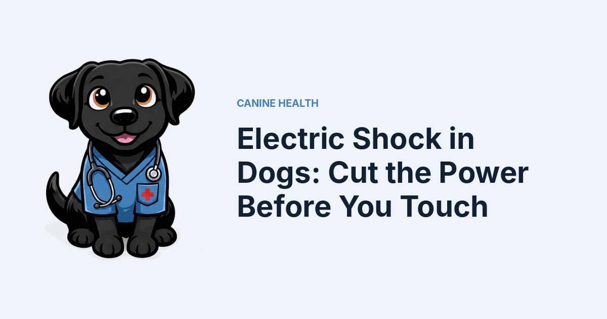 Electric Shock in Dogs: Cut the Power Before You Touch — Kali, Roch Dog's canine concierge, in veterinary scrubs