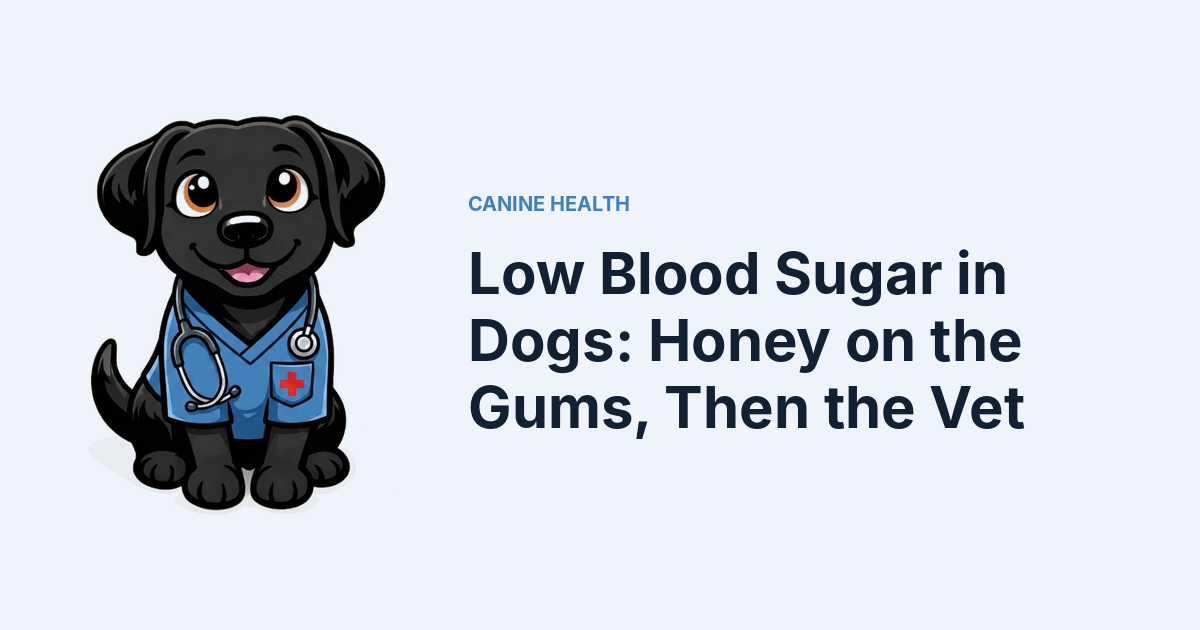 Low Blood Sugar in Dogs: Honey on the Gums, Then the Vet — Kali, Roch Dog's canine concierge, in veterinary scrubs