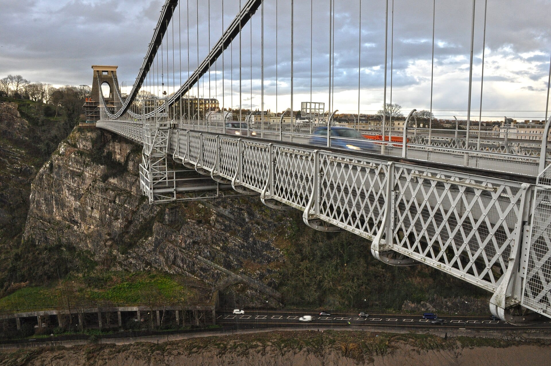 The Clifton Suspension Bridge seen from the Leigh Woods side above the Avon Gorge
