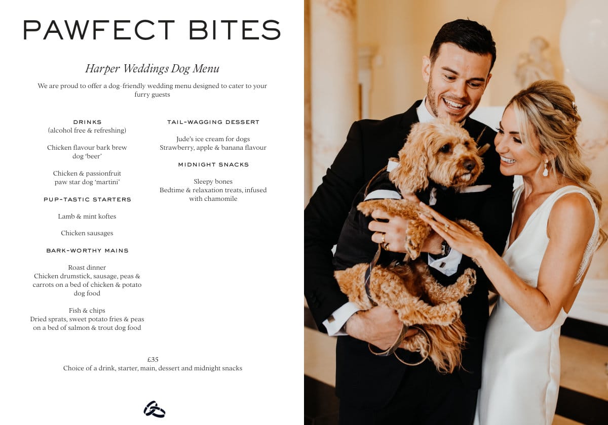 Harper Weddings dog menu
