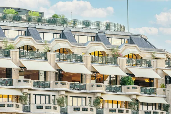 The Art Deco facade of Cheval Blanc Paris on the Quai du Louvre